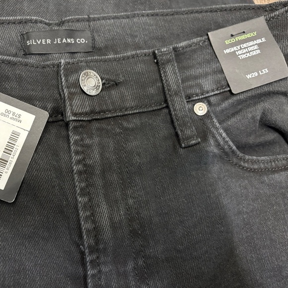 Silver Jeans Black Flare Wide Leg Denim - Picture 4 of 4